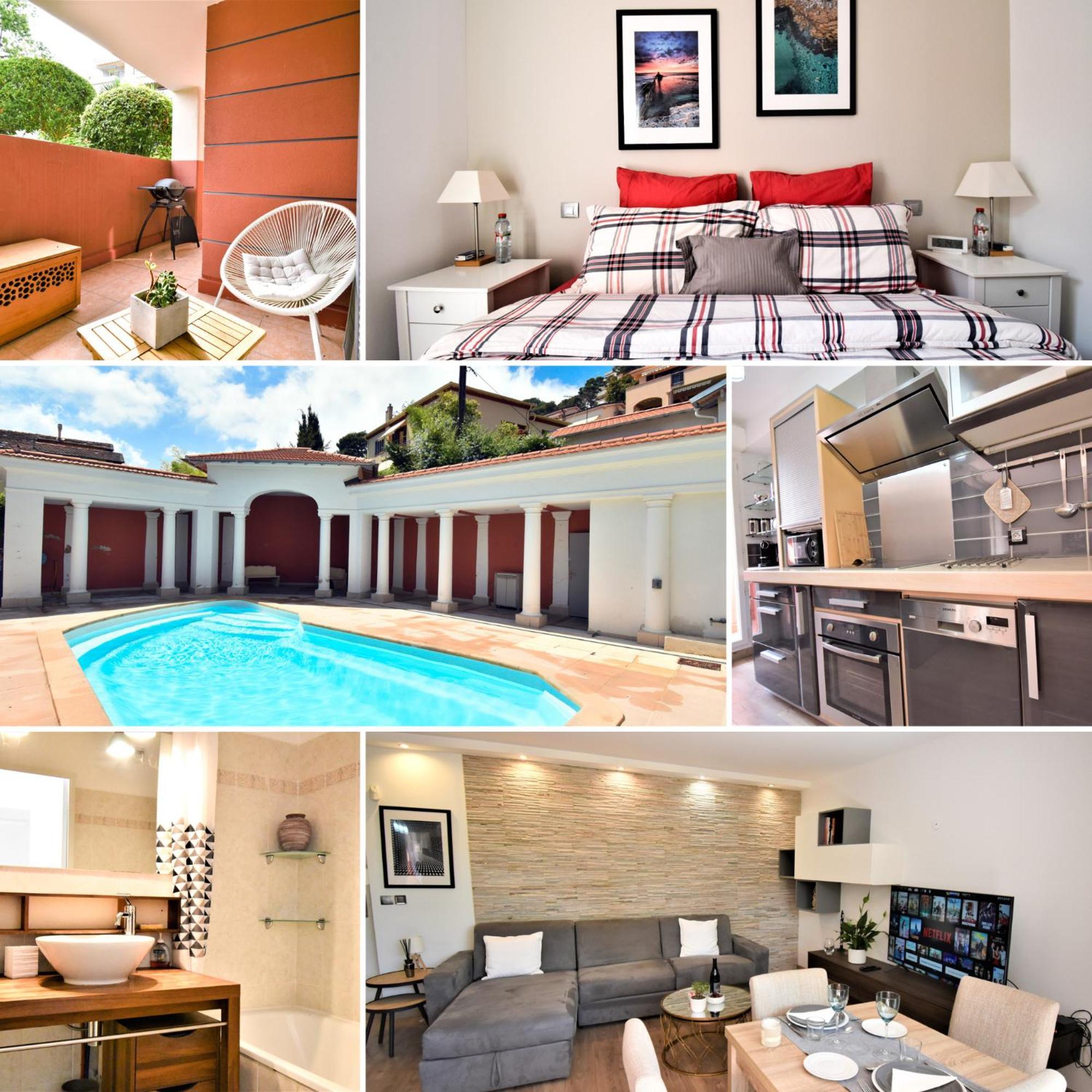 Apartamento Le Cap Soleil -Standing - Piscine Collective Et Parking Prive Rocabruna Exterior foto